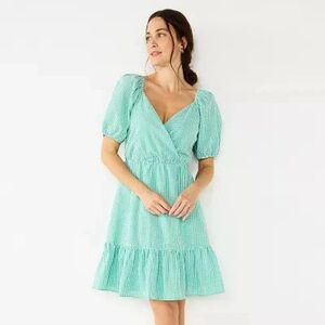Draper James RSVP Green Gingham Dress